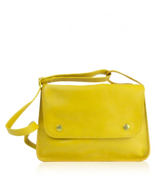 Sac Petit Vintage - Jaune - 100% Cuir