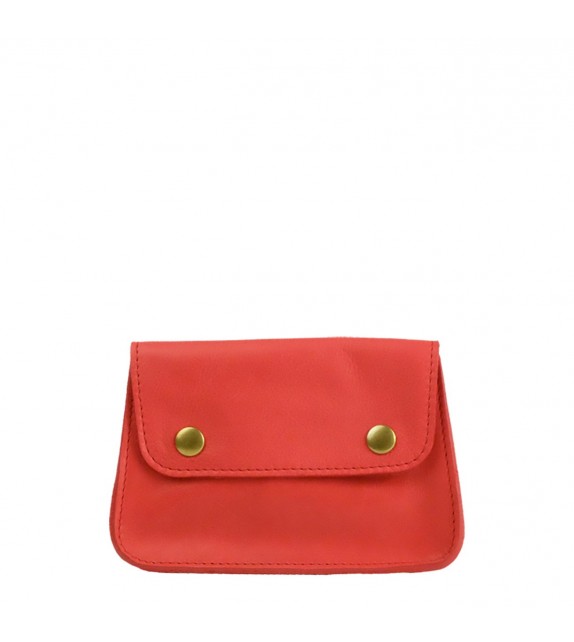 Pochette Vintage - Rouge - 100% Cuir