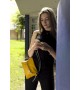 Sac Petit Aline en cuir Jaune