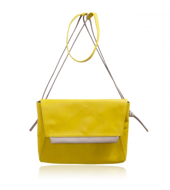 Sac Grand Aline en cuir Jaune