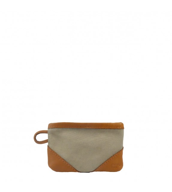 Pochette HOBO S Noisette - Toile et cuir