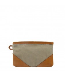 Pochette HOBO M Noisette - Toile et Cuir