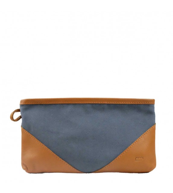 Pochette HOBO L Gris - Toile et Cuir