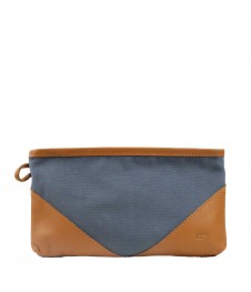 Pochette HOBO L Gris - Toile et Cuir