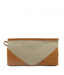 Pochette HOBO L Noisette - Toile et Cuir