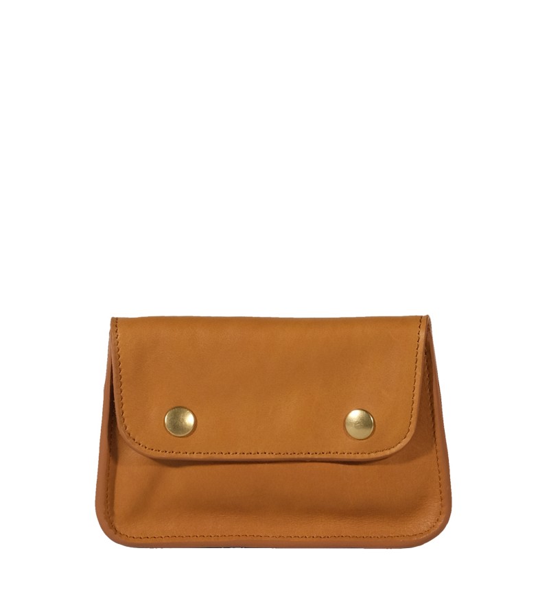 Pochette Vintage Cuir Cognac Femme Petite maroquinerie